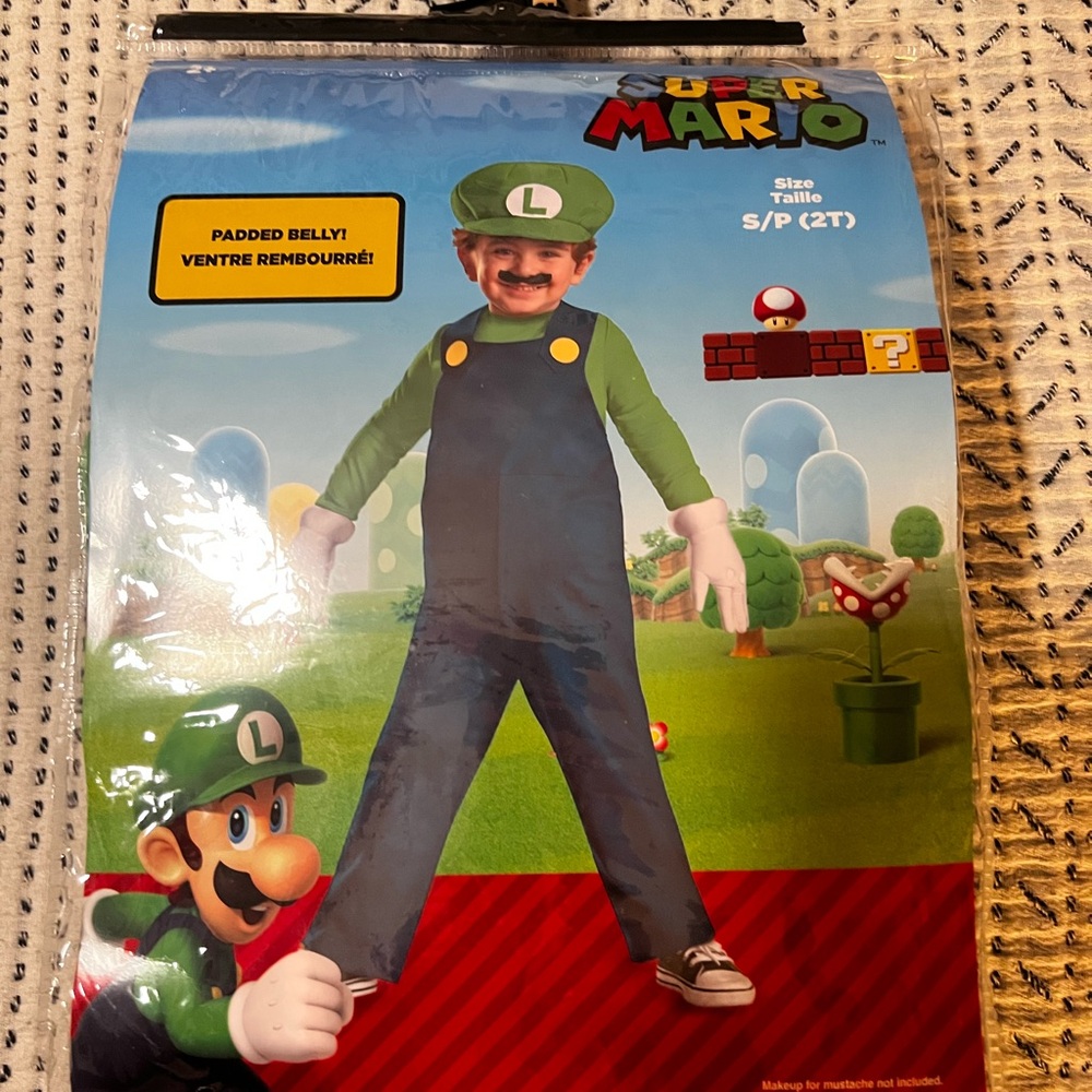 Toddler super Mario LUIGI costume